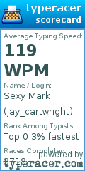 Scorecard for user jay_cartwright