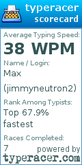 Scorecard for user jimmyneutron2
