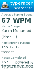 Scorecard for user kimo__