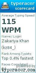 Scorecard for user kz84_