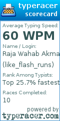 Scorecard for user like_flash_runs