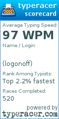 Scorecard for user logonoff
