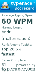 Scorecard for user malformation