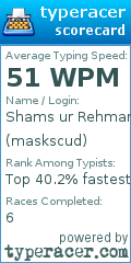 Scorecard for user maskscud