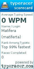 Scorecard for user matiferta