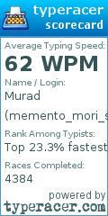 Scorecard for user memento_mori_s