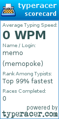 Scorecard for user memopoke