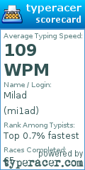 Scorecard for user mi1ad