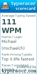Scorecard for user michaelch