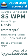 Scorecard for user mrnotapro