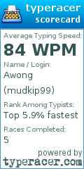 Scorecard for user mudkip99