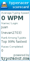 Scorecard for user nevan2703