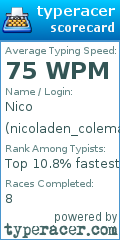 Scorecard for user nicoladen_colemak2