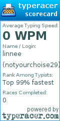 Scorecard for user notyourchoise29