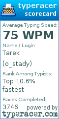 Scorecard for user o_stady