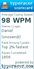 Scorecard for user onosendi