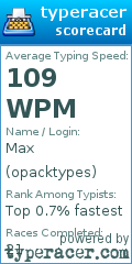 Scorecard for user opacktypes