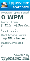 Scorecard for user openbo0l