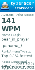 Scorecard for user panama_