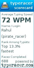 Scorecard for user pirate_racer