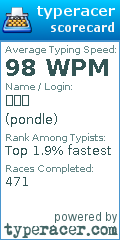 Scorecard for user pondle
