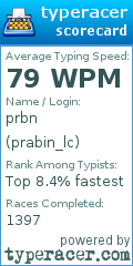 Scorecard for user prabin_lc