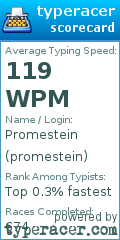 Scorecard for user promestein