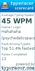 Scorecard for user psychedelicspace76