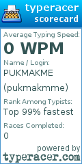 Scorecard for user pukmakmme