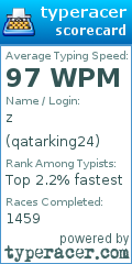 Scorecard for user qatarking24