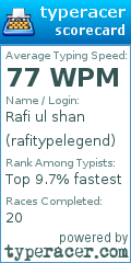 Scorecard for user rafitypelegend