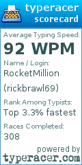 Scorecard for user rickbrawl69