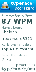 Scorecard for user rooksword3393
