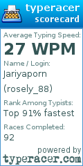 Scorecard for user rosely_88