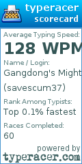 Scorecard for user savescum37