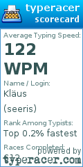 Scorecard for user seeris