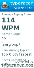 Scorecard for user sergioop