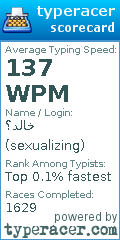 Scorecard for user sexualizing