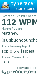 Scorecard for user slugbugnopunchbacks