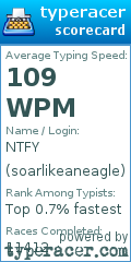 Scorecard for user soarlikeaneagle