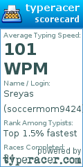 Scorecard for user soccermom9424