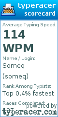 Scorecard for user someq