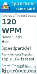 Scorecard for user speedparticle