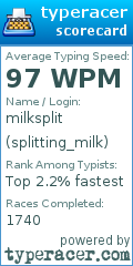 Scorecard for user splitting_milk