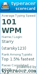 Scorecard for user starsky123