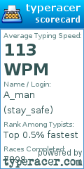 Scorecard for user stay_safe