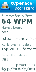 Scorecard for user steal_money_from_banks