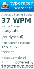 Scorecard for user studyrahul