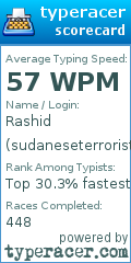 Scorecard for user sudaneseterrorist