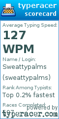 Scorecard for user sweattypalms